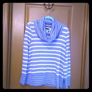 Cupio Blush Dream Striped Cowlneck Sweater